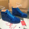 Cristian Louboutin Blue High Top Spikes