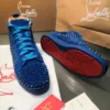 Cristian Louboutin Blue High Top Spikes