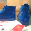 Cristian Louboutin Blue High Top Spikes