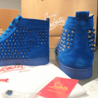 Cristian Louboutin Blue High Top Spikes