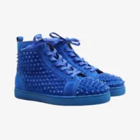 Cristian Louboutin Blue Spikes - Tenis Bota Suela Roja