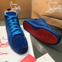 Cristian Louboutin Blue Spikes - Tenis Bota Suela Roja