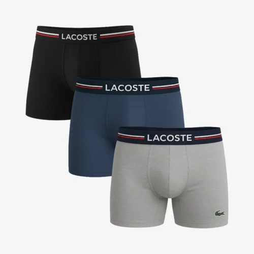 LACOSTE Pack de Boxers 3pz - Hombre Negro, Azul, Gris