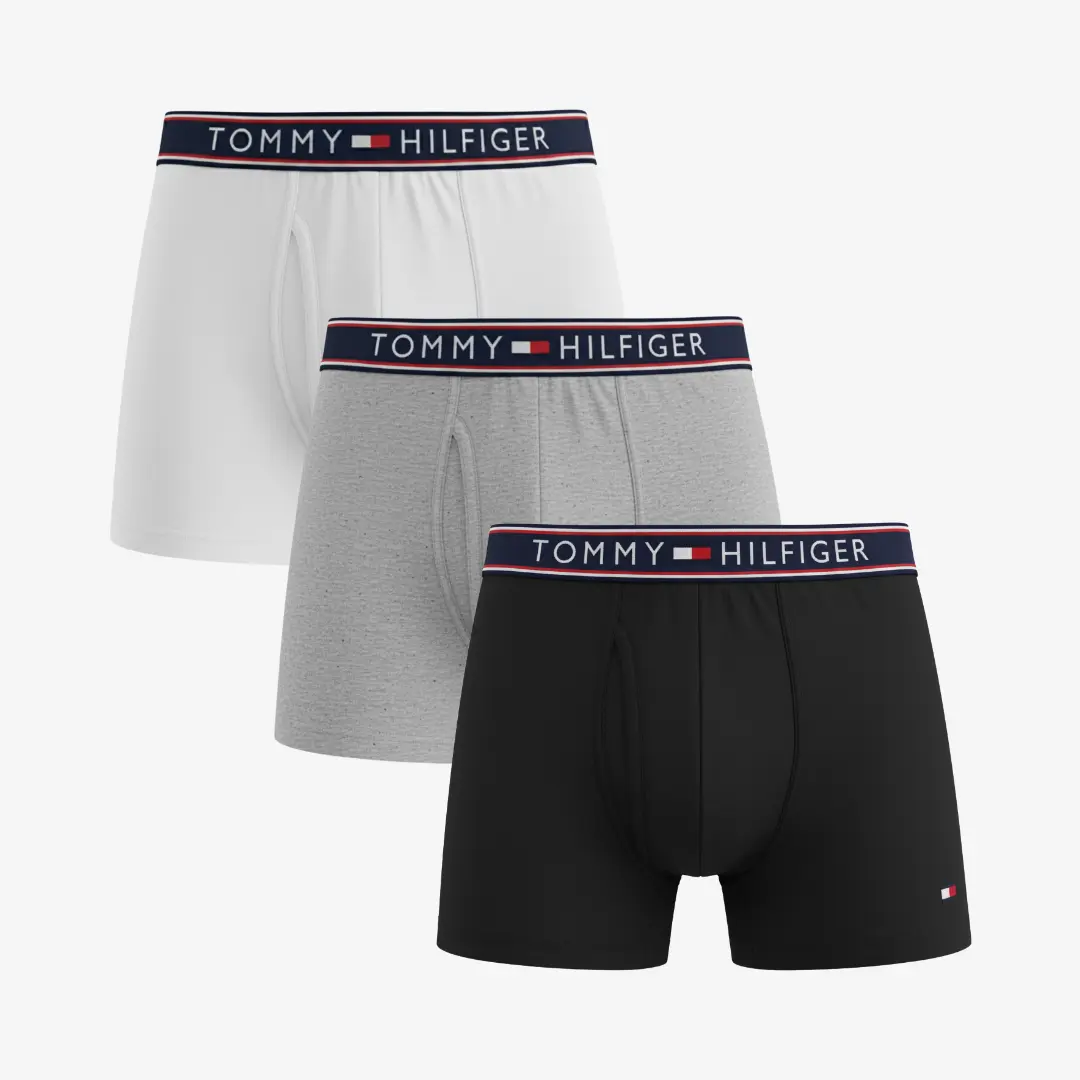 TommyHilfiger_Boxer_PackMod1-1 Tommy Hilfiger Pack de Boxers 3pz - Hombre Blanco, Gris, Negro