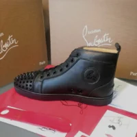 Cristian Louboutin Black Spikes - Tenis Bota Negro Suela Roja