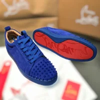 Cristian Louboutin Blue Spikes - Tenis Choclo Suela Roja
