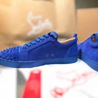 Cristian Louboutin Blue Spikes - Tenis Choclo Suela Roja
