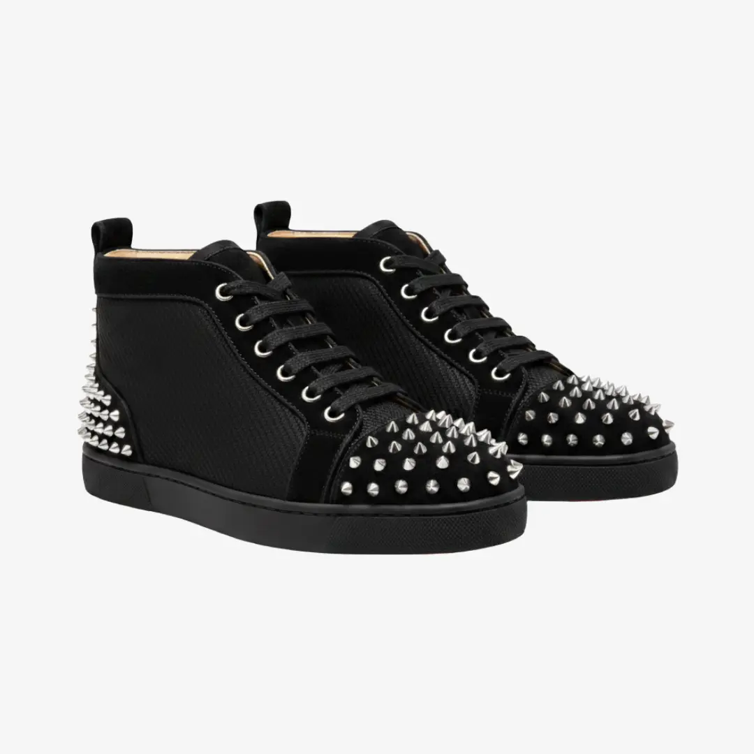 CristianLouboutin_BlackDiamonHighTopSpikes-1 Cristian Louboutin Black Diamond Spikes - Tenis Bota Suela Roja