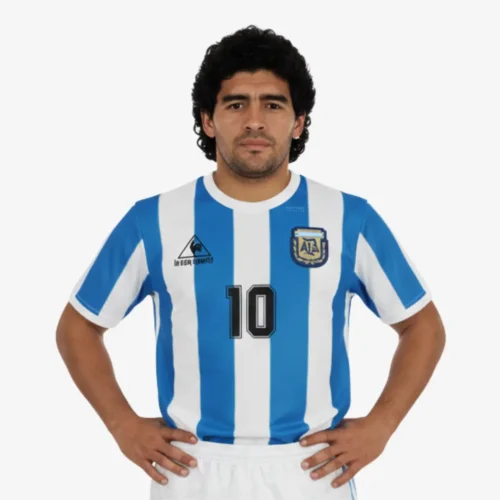 JerseyRetro_ARG86-1 Argentina Mundial 1986 Maradona #10 - Jersey Fut Retro Manga Corta
