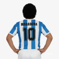 JerseyRetro_ARG86-3 Argentina Mundial 1986 Maradona #10 - Jersey Fut Retro Manga Corta
