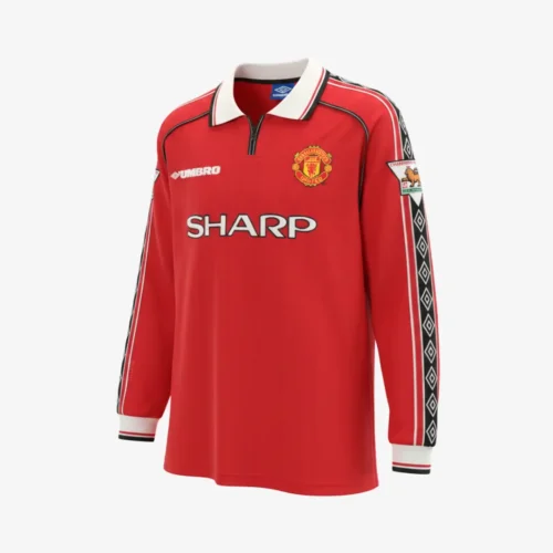 Manchester United 1998 Beckham #7 - Jersey Fut Retro Manga Larga