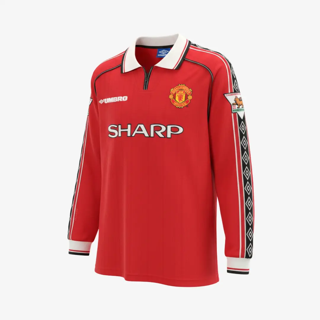 Manchester United 1998 Beckham #7 - Jersey Fut Retro Manga Larga