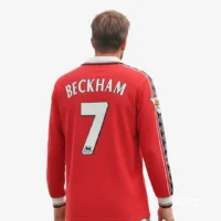 JerseyRetro_BKH98-3 Manchester United 1998 Beckham #7 - Jersey Fut Retro Manga Larga
