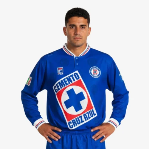 JerseyRetro_HER97-1 Cruz Azul 97 Hermosillo #27 - Jersey Fut Retro Manga Larga