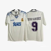 Real Madrid 1997 Hugo Sanchez #9 - Jersey Fut Retro Manga Corta