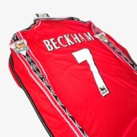 Manchester United 1998 Beckham #7 - Jersey Fut Retro Manga Larga