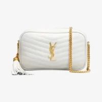 Yves Saint Laurent Bolsa Mini Crossbody - Blanca Acolchada