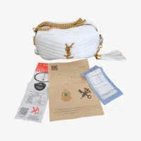 Yves Saint Laurent Bolsa Mini Crossbody - Blanca Acolchada