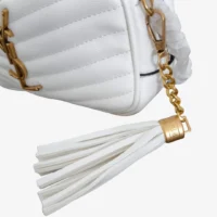 Yves Saint Laurent Bolsa Mini Crossbody - Blanca Acolchada