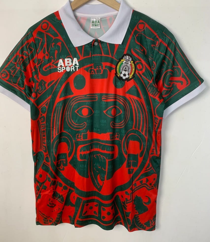 fb656f6e-ba50-4a5f-b8ca-cdd4dd958b70 Jersey Retro México 1998 ABA Sport Calendario Azteca – Edición Leyenda Francia 98 color roja