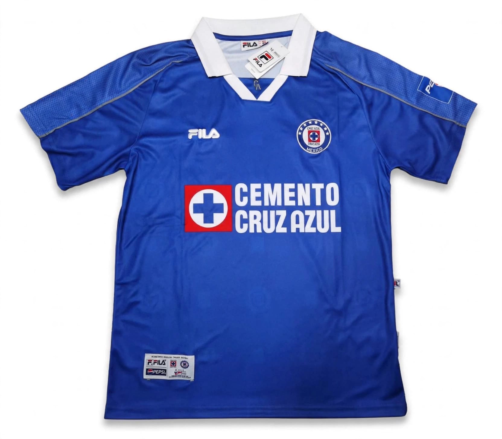 763827834_2065879848135964_1032648129070200786_n Jersey Cruz Azul Local 2001-2002 Retro FILA - Edición Final Libertadores - Cemento Cruz Azul